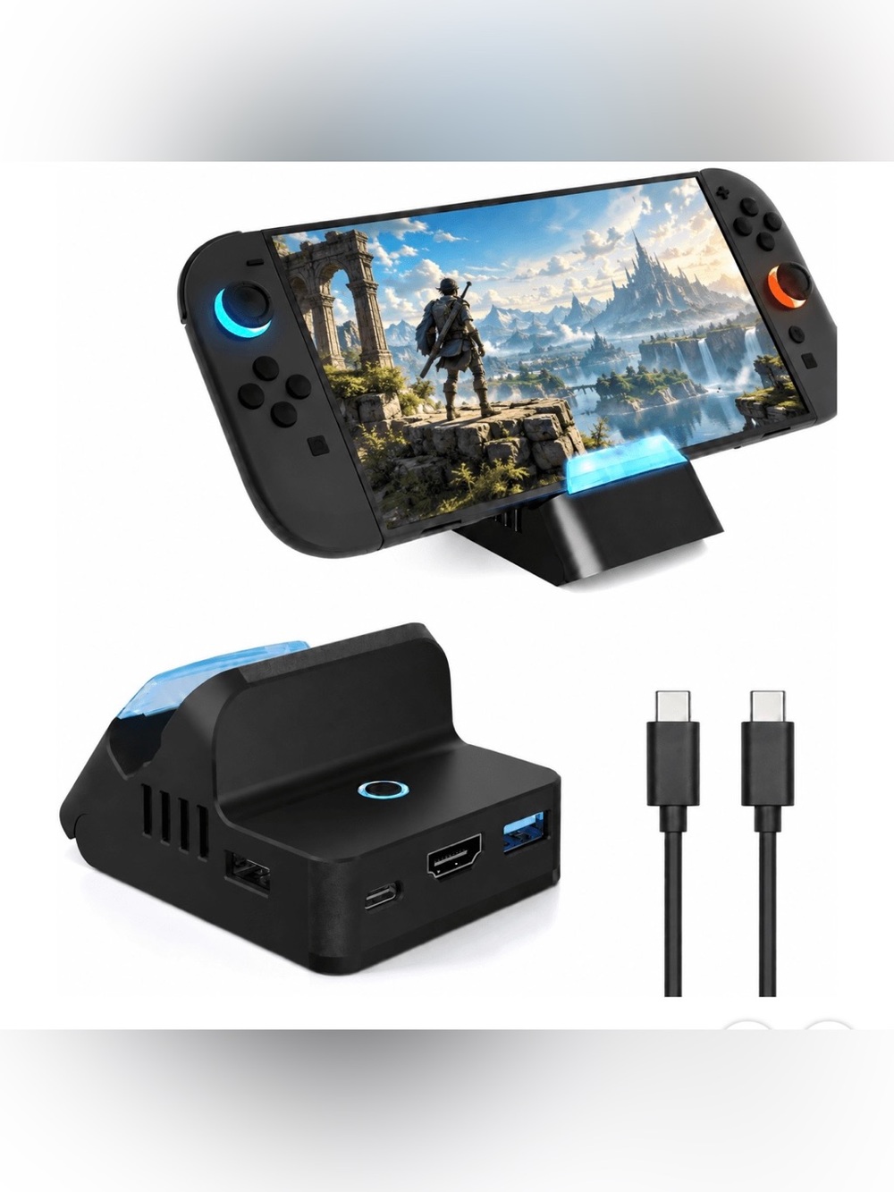 Docking Station for Nintendo Switch 2 Portable TV Dock with 4K@120Hz HDMI Output